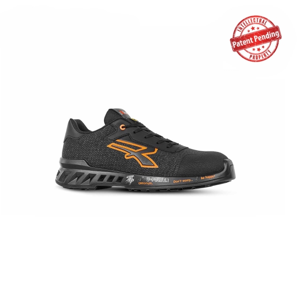 Upower Bruce S ESD Calzado de Seguridad Super Ligeros - Talla 37 - Nylon Transpirable, Proteccion Anti-Abrasion, Suela Antideslizante, Anti-Perforacion, Puntera AirToe Aluminium, Proteccion S1PS FO SR - Color Gris/Naranja