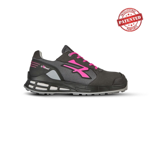 Upower Ivy S ESD Calzado de Seguridad de Trabajo - Talla 36 - Empeine Transpirable, Puntera Reforzada, Plantilla Anatomica Antibacteriana, Proteccion AirToe Aluminium, Retorno de Energia Infinergy - Color Gris/Rosa