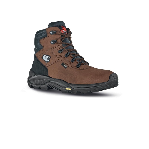 Upower Climb GTX S Calzado de Seguridad Botines - Talla 42 - Empeine Hidrofugo, Impermeable y Transpirable, Puntal Composite, Antiperforacion, Suela Antideslizante PU/VIBRAM - Color Marron