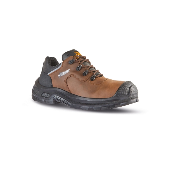 Upower Moska UK S ESD Calzado de Seguridad Altos y Robustos - Talla 37 - Piel Pull-Up Hidrofuga, Puntera Composite Airtoe, Sistema Antiperforacion Textil, Suela Antideslizante Resistente al Aceite - Color Marron