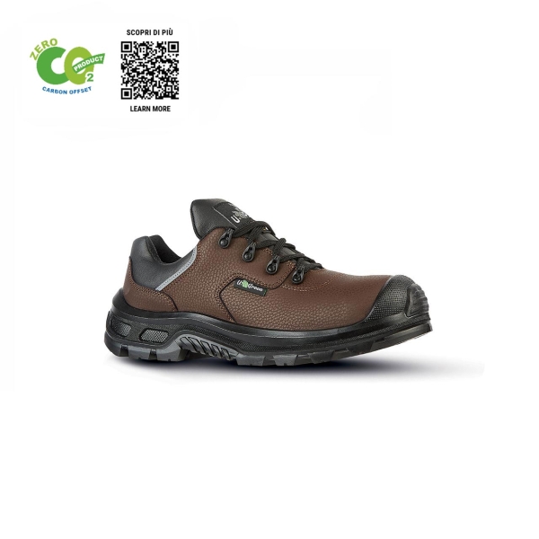 Upower Mojave UK S ESD Zapato de Seguridad - Talla 47 - Puntera AirToe Composite, Antiperforacion, Microfibra Reciclada, Transpirable, Suela Antideslizante, Proteccion S3S CI FO SR - Color Marron