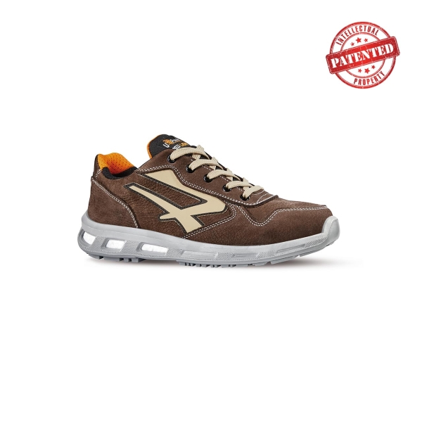Upower Spyke S ESD Calzado de Seguridad Bajos - Talla 47 - Cuero Nubuck Resistente, Puntera de Aluminio, Hidrofugos, Antiarrugas, Antideslizantes, Suela de Poliuretano, Proteccion S3S CI FO SR - Color Marron
