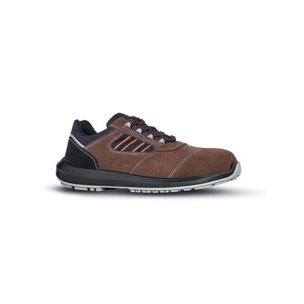 Upower Leo S Calzado de Seguridad Bajos - Talla 40 - Gamuza Hidrofuga, AirToe Composite, Antiperforacion, Suela Antideslizante, Proteccion S3S FO SR - Color Marron