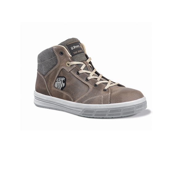 Upower Safari S Calzado de Seguridad Altos - Talla 39 - Empeine en Piel Engrasada, Extra Suave e Hidrofugo, Puntera de Aluminio, Suelas Antideslizantes, Proteccion S3S FO SR - Color Marron