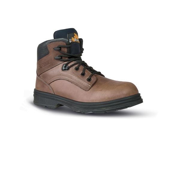 Upower Tribal S Calzado de Seguridad Botines - Talla 47 - Empeine Piel Pull-Up Engrasado, Puntal Composite, Antiperforacion, Transpirables, Antideslizantes, Suela PU/PU, Proteccion S3S FO SR - Color Marron