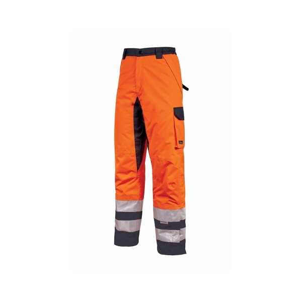 Upower Subu Pantalones Impermeables y Transpirables - Talla 3XL - Bolsillos Multifuncionales, Rodillas Reforzadas, Cintura Elastica, Proteccion Contra el Frio en 342:2018, DPI2 - Color Naranja Fluorescente