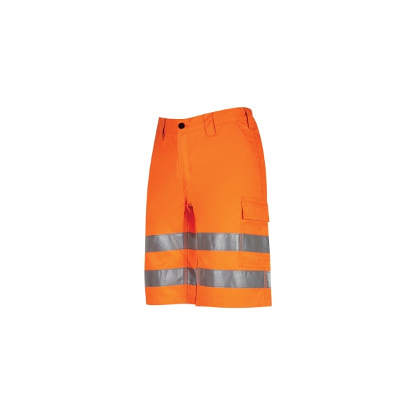 Upower Altair Bermuda de Trabajo - Talla 2XL - Comodidad y Funcionalidad, Resistente Algodon y Poliester, Multiples Bolsillos, Elementos Reflectantes, Ajuste Perfecto con Cintura Elastica - Color Naranja Fluorescente