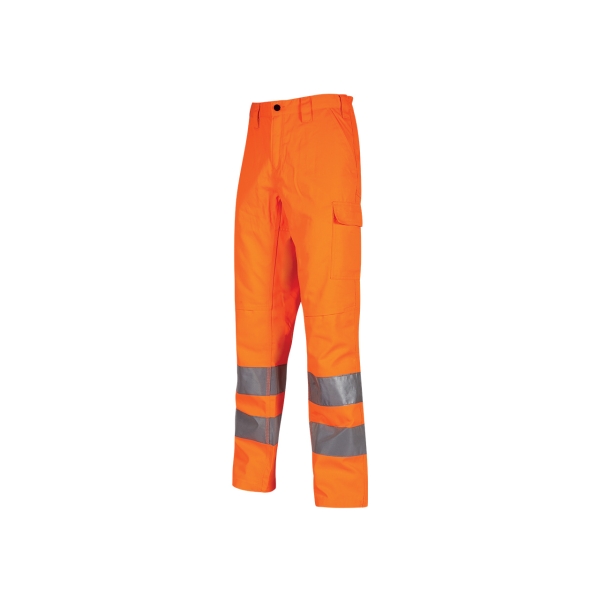 Upower Sirius Pantalon de Trabajo Alta Visibilidad - Talla 5XL - Resistente al Desgaste, Elementos Reflectantes, Bolsillos Funcionales, Ajuste Confortable, Proteccion Zona Lumbar - Color Naranja Fluorescente