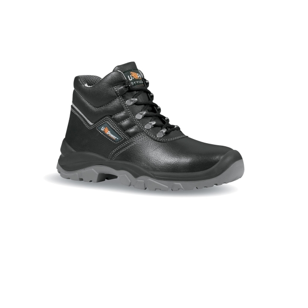 Upower Reptile RS L Calzado de Seguridad Altos - Talla 42 - Cuero Impreso Hidrofugo, Puntal de Acero, Antiperforacion, Suela Antideslizante, Proteccion S3 FO SR - Color Negro