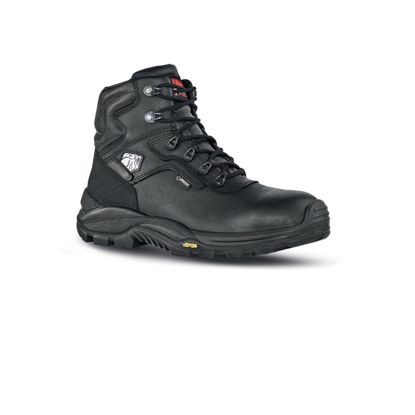 Upower Drop GTX S Calzado de Seguridad Botines - Talla 38 - Piel Flor Suave, Impermeables, Transpirables, Puntera Composite, Antiperforacion, Suela Antideslizante, Proteccion S7S CI HI HRO FO SR - Color Negro