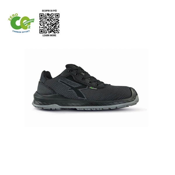 Upower Ember UK S ESD Calzado de Trabajo Carbon Neutral - Talla 38 - Seguridad S3S CI FO SR, Anti-Perforacion, Puntera Ultraligera, Suela Antideslizante - Color Negro