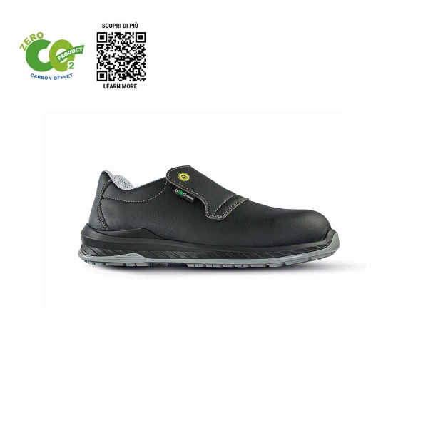 Upower Burn O ESD Calzado de Seguridad Eco-Friendly - Talla 40 - Puntera AirToe Composite, Resistente al Agua, Suela Antideslizante, Plantilla Antibacteriana, Proteccion S2 FO SR - Color Negro