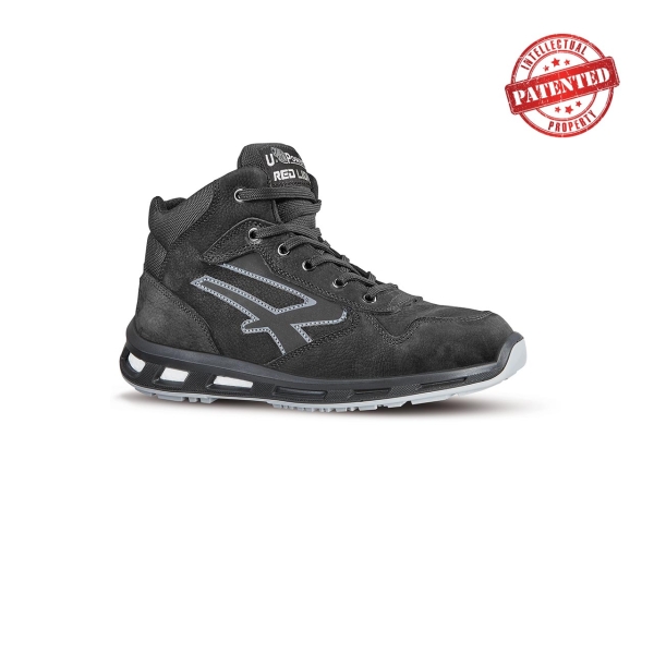 Upower Lift S ESD Calzado de Seguridad Altos - Talla 37 - Cuero Nubuck Resistente, Puntera de Aluminio, Hidrofugos, Antiarrugas, Suela Antideslizante, Proteccion S3S CI FO SR - Color Negro