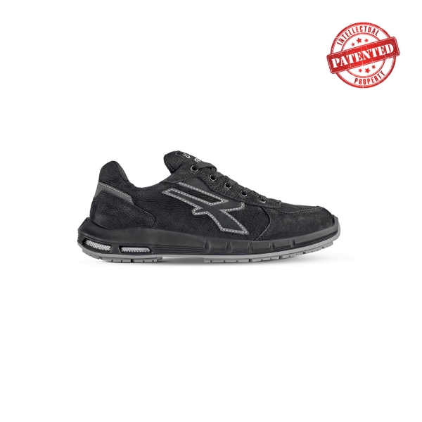 Upower Shedir Plus S ESD Calzado de Seguridad Altos - Talla 38 - Cuero Nubuck Resistente al Agua, Puntera de Aluminio, Suela Antideslizante con Inserto Anti-Fatiga, Proteccion S3S CI FO SR - Color Negro