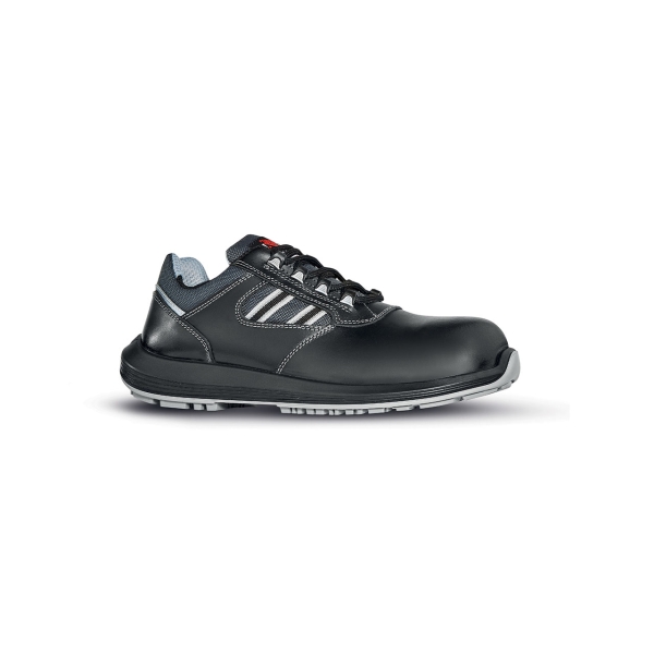 Upower Style S Calzado de Seguridad Bajos - Talla 38 - Ligereza y Confort, Empeine Piel Flor, Hidrofugo, AirToe Composite, Antiperforacion, Antideslizante, Suela Resistente - Color Negro