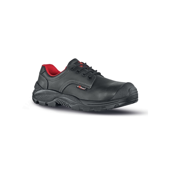 Upower Curly S Calzado de Seguridad - Talla 42 - Empeine Piel Flor, Hidrofugos, AirToe Composite, Antiperforacion, Antideslizante, Suela PU/PU, Proteccion S3S FO SR - Color Negro