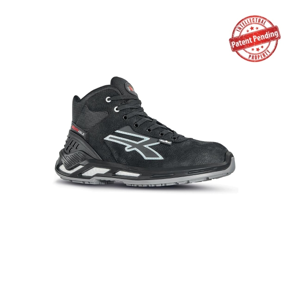 Upower Arden S ESD Calzado de Seguridad Altos - Talla 39 - Piel Nobuck Hidrorepelente, Puntera de Aluminio, Antideslizantes, Suela PU/PU, Proteccion S3S CI FO SR - Color Negro