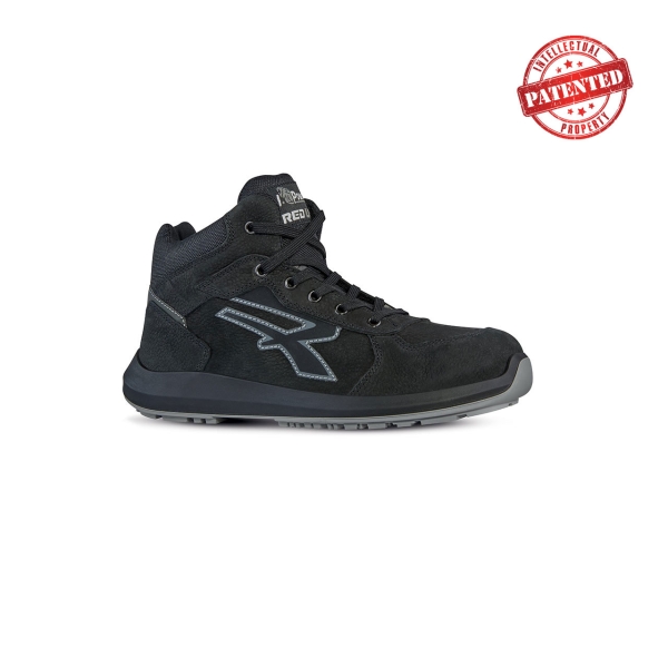 Upower Nek S ESD Calzado de Seguridad Altos - Talla 44 - Cuero Nubuck Resistente, Puntera de Aluminio, Hidrofugos, Antiarrugas, Antideslizantes, Suela PU/PU High Rebound, Proteccion S3S CI FO SR - Color Negro