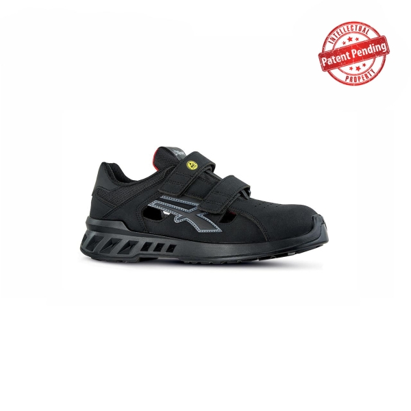 Upower Gary S ESD Sandalias de Trabajo - Talla 40 - Ligereza y Confort, Resistencia al Agua, Transpirables, Puntera AirToe Aluminium, Antiperforacion, Suela Antideslizante y Antiestatica, Proteccion S1PS FO SR - Color Negro