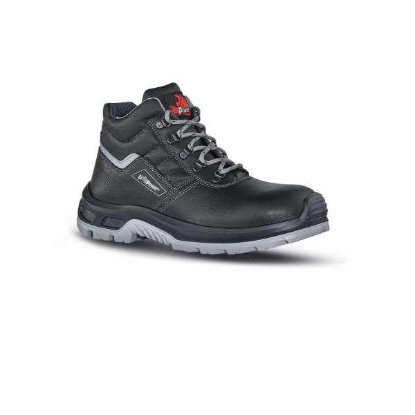 Upower Pitucon L Botines de Seguridad - Talla 41 - Empeine Piel Hidrofugo, Puntal Composite, Antiperforacion, Suela Antideslizante PU/PU, Proteccion S3 FO SR, Comodos y Transpirables - Color Negro