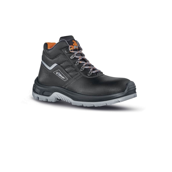Upower Innovation RS L Botines de Seguridad - Talla 42 - Empeine Piel Hidrofugo, Puntal Composite, Lamina Acero Ergonomica, Suela Antideslizante, Proteccion S3 FO SR - Color Negro