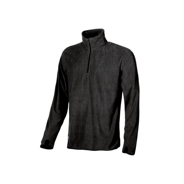 Upower Artic Sudadera con Cremallera - Talla L - Puños Microfleece con Agujero para Pulgar, Proteccion DPI1, Estilo Profesional y Duradero - Color Negro Carbon