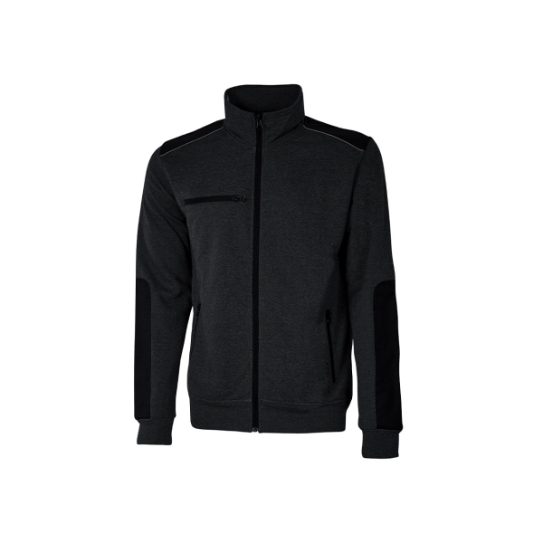 Upower Snug Sudadera Acolchada con Cremallera - Talla 4XL - Bolsillos Forrados, Refuerzos Antiabrasion, Insertos Reflectantes, Proteccion DPI1, Costuras Reforzadas - Color Negro Carbon