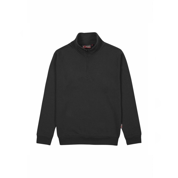 Upower Tautra Sudadera de Trabajo Confortable y Duradera - Talla S - Media Cremallera, Cuello Ajustable, Canale Elastico, Proteccion DPI1 - Color Negro Carbon