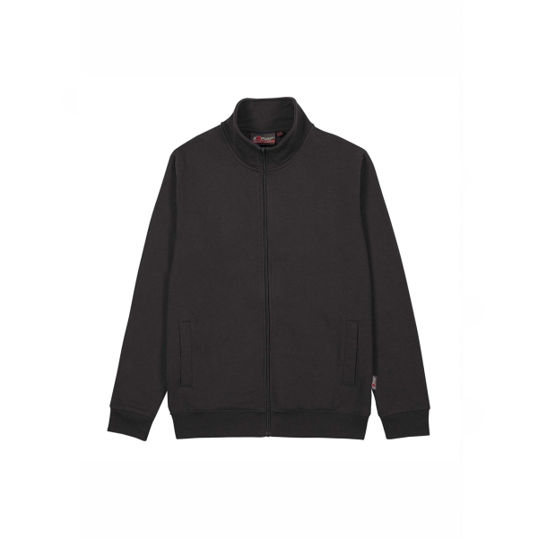Upower Sotra Sudadera de Trabajo sin Capucha - Talla S - Polialgodon Perchado, Cremallera, Diseño Ergonomico, Puños y Dobladillo Elastico, Bolsillos Laterales, Proteccion DPI1 - Color Negro Carbon