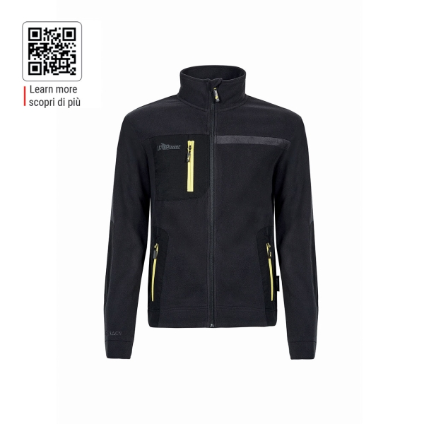 Upower Venus Sudadera Polar con Cremallera - Talla XL - Alta Transpirabilidad, Acabados Hot Press, Proteccion DPI1, Tres Bolsillos con Cremallera - Color Negro Carbon