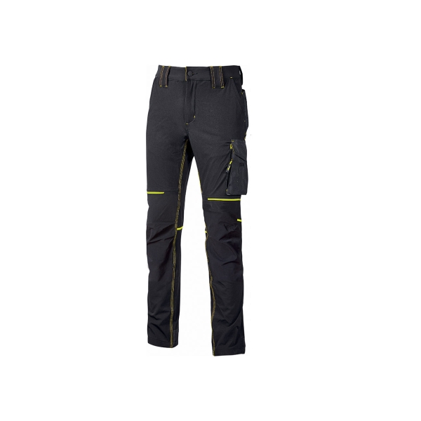 Upower World Lady Pantalon de Tejido U-4 - Talla M - Resistente y Transpirable, Secado Rapido, Multiples Bolsillos Funcionales, Ajuste Retractil, Detalles Reflectantes, Proteccion DPI1 - Color Negro Carbon