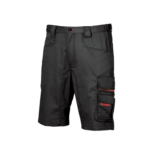 Upower Party Pantalon Corto Multifuncional - Talla 54 - Multiples Bolsillos, Cintura Ajustable, Costuras Triples, Boton Resistente, Proteccion DPI1 - Color Negro Carbon