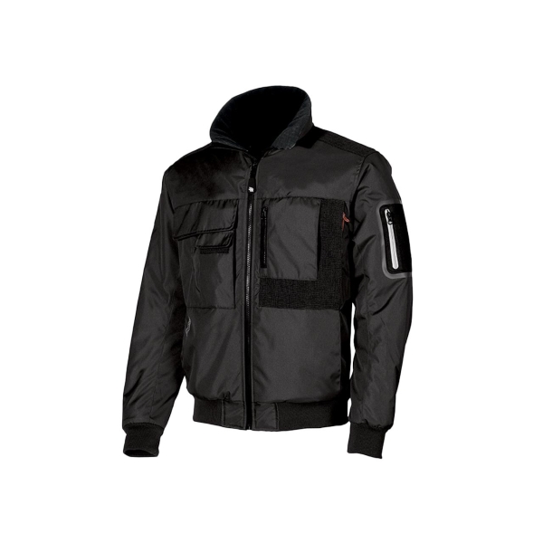 Upower Mate Bomber de Trabajo con Mangas Desmontables - Talla 3XL - Impermeable, Interior de Microfibra, Bolsillos con Tecnologia Avanzada, Refuerzos Anti-Desgaste, Proteccion DPI1 - Color Negro Carbon