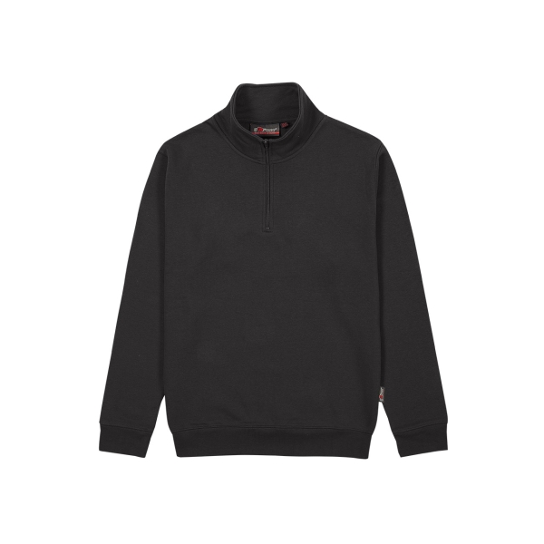 Upower Maui Sudadera con Media Cremallera - Talla 3XL - French Terry, Algodon y Poliester, Transpirable y Duradera, Puños y Dobladillo Elasticos, Mangas Ranglan, Costuras Pespunteadas - Color Negro Carbon