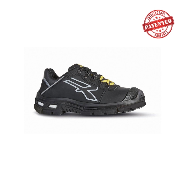 Upower Tim S ESD Calzado de Seguridad Laboral - Talla 46 - Suela Antideslizante, Resistente al Aceite y Abrasion, Antiperforacion, Puntera AirToe Aluminium, Plantilla WOW Transpirable - Color Negro/Amarillo