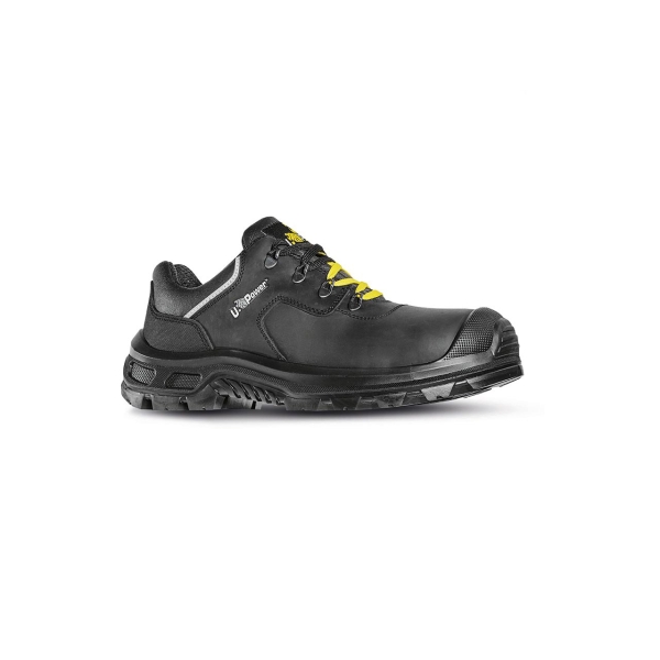 Upower Drax S ESD Calzado de Seguridad Laboral - Talla 41 - Hidrofugos, Resistencia a la Abrasion, Puntera AirToe Composite, Antiperforacion, Plantilla Anatomica Transpirable, Proteccion Frio - Color Negro/Amarlllo