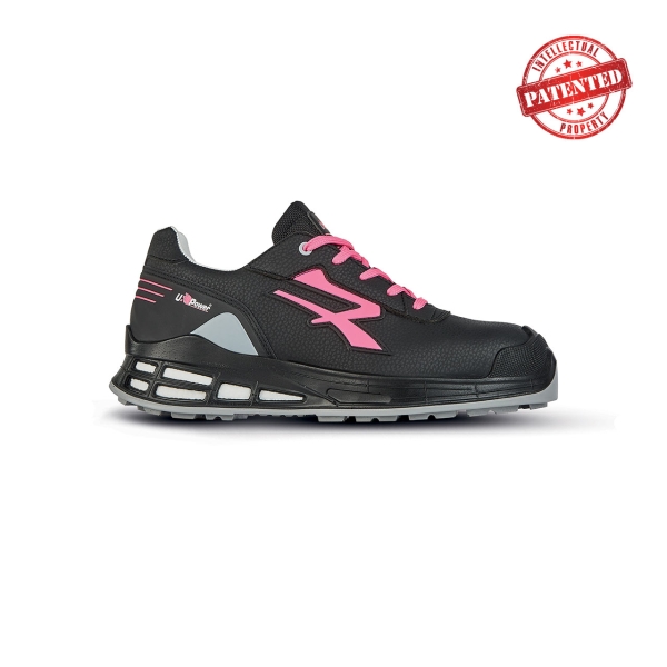 Upower Sylvie S ESD Calzado de Seguridad Femenino - Talla 36 - Microfibra Hidrofuga, Puntera Airtoe Aluminium, Entresuela Infinergy, Antiperforacion Textil, Suela Antideslizante, Proteccion S3S CI FO SR - Color Negro/Rosa