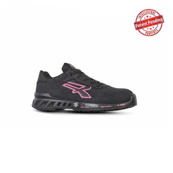 Upower Michelle S ESD Calzado de Seguridad Ligeros para Mujer - Talla 40 - Nylon Ultra-Transpirable, Pelicula Antiabrasion, Plantilla Antiperforacion, Puntera AirToe Aluminium, Proteccion S1PS FO SR - Color Negro/Rosa