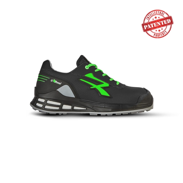 Upower Jago S ESD Calzado de Seguridad con Proteccion Contra el Frio - Talla 44 - Puntera AirToe Aluminium, Sistema Antiperforacion, Plantilla Antibacteriana - Color Negro/Verde