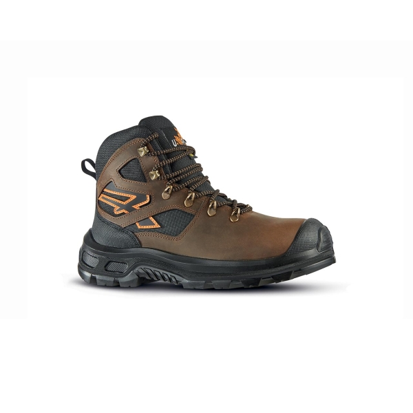 Upower Montana UK S ESD Calzado de Seguridad - Talla 38 - Piel Pull-Up Hidrofuga, Puntera Compuesta AirToe, Plantilla Antifatiga WOW2, Suela Antideslizante y Antiestatica, Proteccion Aislamiento Frio CI - Color Marron