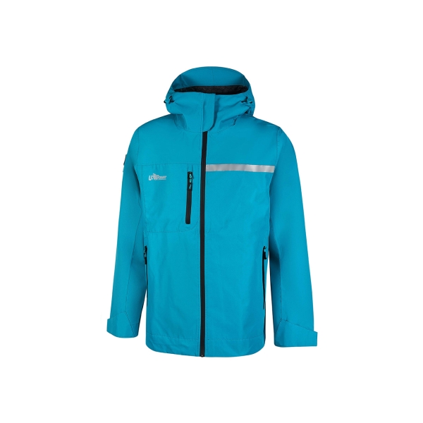 Upower Tutendo Chubasquero Impermeable con Grafeno - Talla 2XL - Termorregulador, Bacteriostatico, Costuras Termoselladas, Capucha Ajustable, Detalles Reflectantes, Multiples Bolsillos - Color Verde Aguamarina