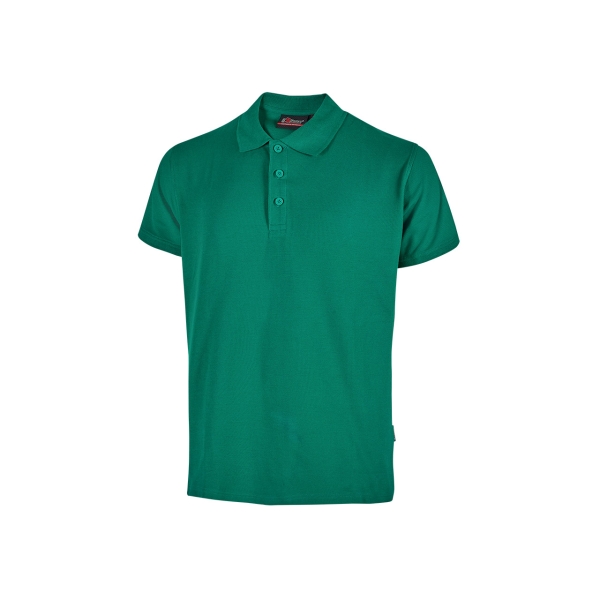 Upower Tonga Polo de Hombre de Algodon Pique - Talla L - Transpirable, Cuello con 3 Botones, Acabados en Canale, Refuerzos en Cuello y Hombros, Proteccion DPI1 - Color Verde Esmeralda