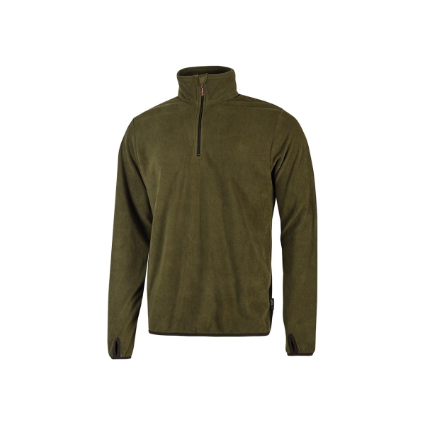 Upower Artic Sudadera con Cremallera - Talla 2XL - Puños Microfleece con Agujero para Pulgar, Proteccion DPI1, Diseño Duradero y Confortable, Logotipo Distintivo Posterior - Color Verde Oscuro