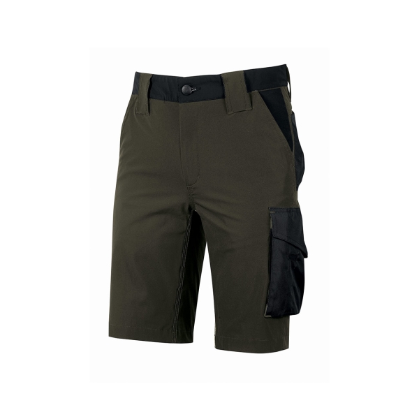 Upower Mercury Pantalon Corto Alta Calidad - Talla XL - Repelente al Agua, Transpirable, Secado Rapido, Multiples Bolsillos, Cintura Elastica, Proteccion DPI1 - Color Verde Oscuro