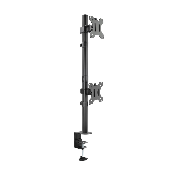 Tooq Soporte de Mesa para 2 Monitores en Vertical de 13"-32" - Giratorio e Inclinable - Peso Max 8kg x Brazo - VESA 100x100mm