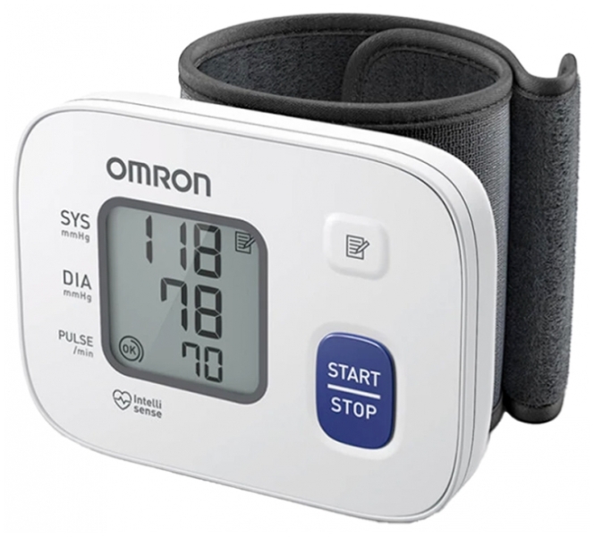 Omron RS2 Tensiometro de Muñeca - Deteccion Latido Arritmico - Intellisense - Deteccion Hipertension - Memoria 30 Lecturas - Color Blanco