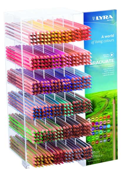 Lyra Graduate Expositor con 432 Lapices de Colores - Hexagonal - Color Negro