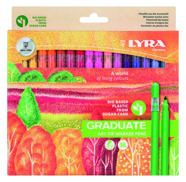 Lyra Graduate Art Tip Pack de 36 Rotuladores - Colores Surtidos