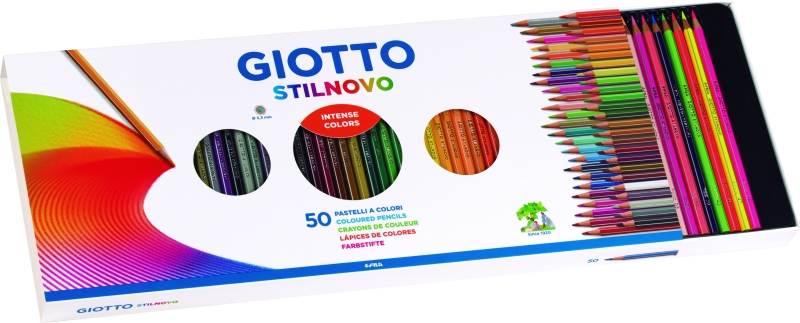 Giotto Stilnovo Acqarell Pack de 36 Lapices de Colores Acuarelables - Forma Hexagonal - Mina 3.3mm - Colores Surtidos