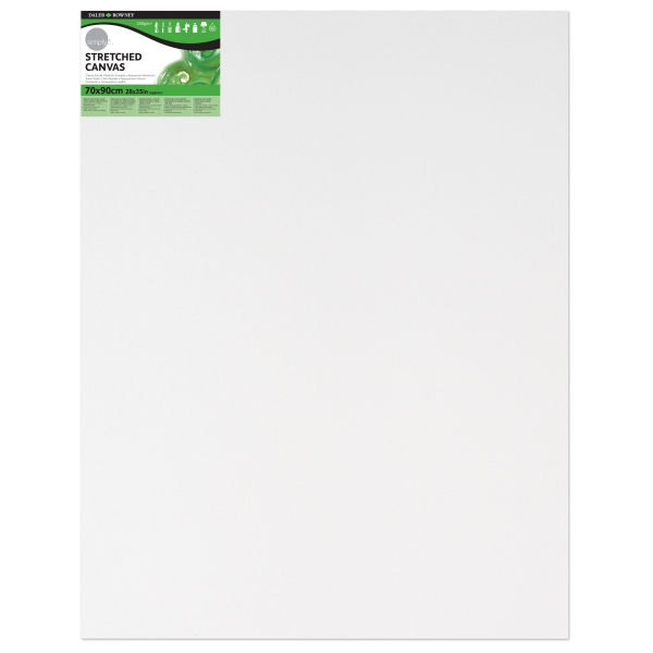 Daler Rowney Simply Bastidor Entelado - 60x90cm - Imprimacion Triple - Grano Medio - 100% Algodon sin Acido - 250g - Color Blanco